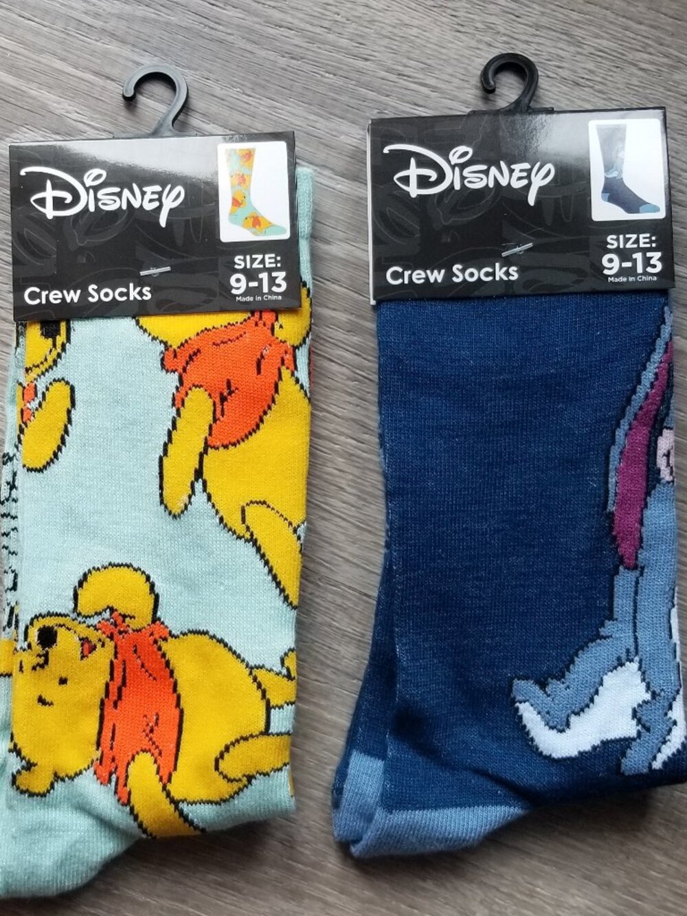 Disney Winnie the Pooh/Eeyore 2-Pair Adult Novelty Crew Socks
